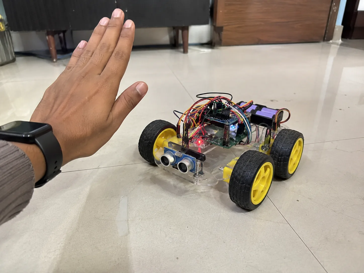 Hand Following Car